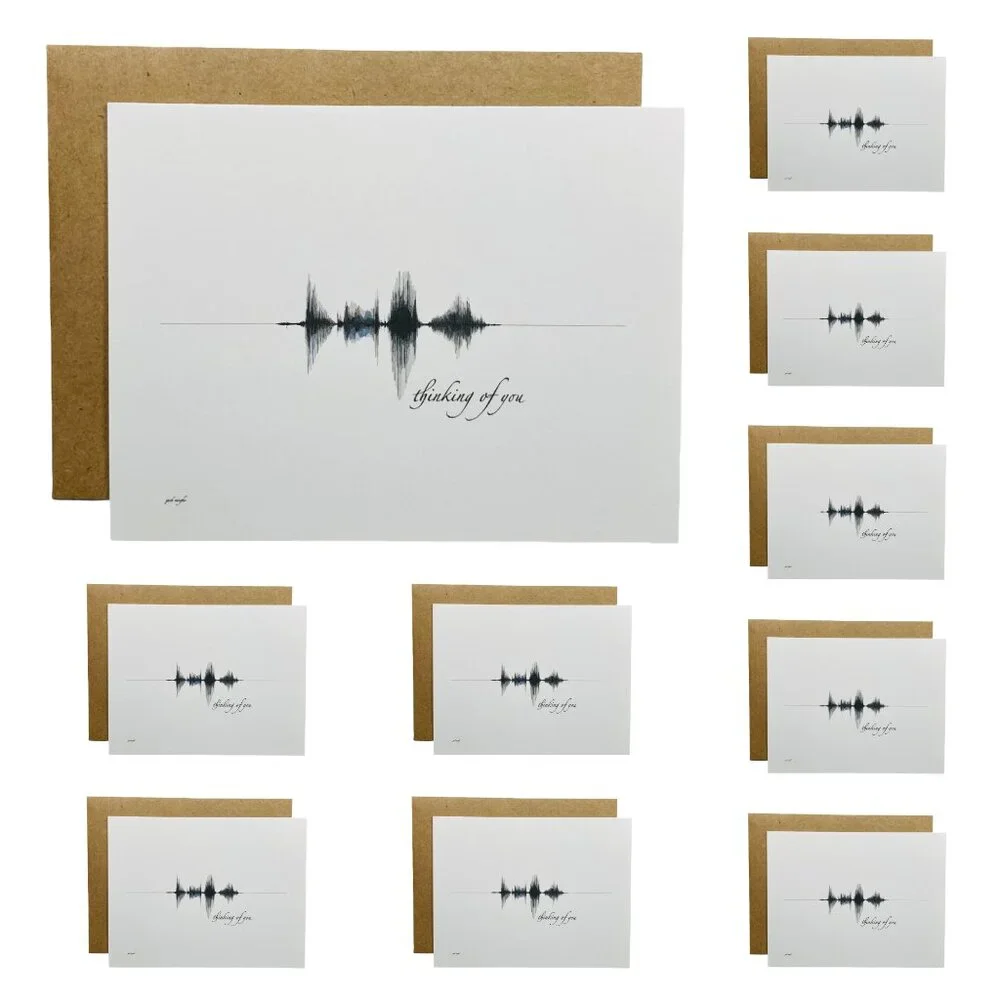 Thinking Of You Greeting Cards 10 Pack 4.25x5.5 Black White Envelopes Blank